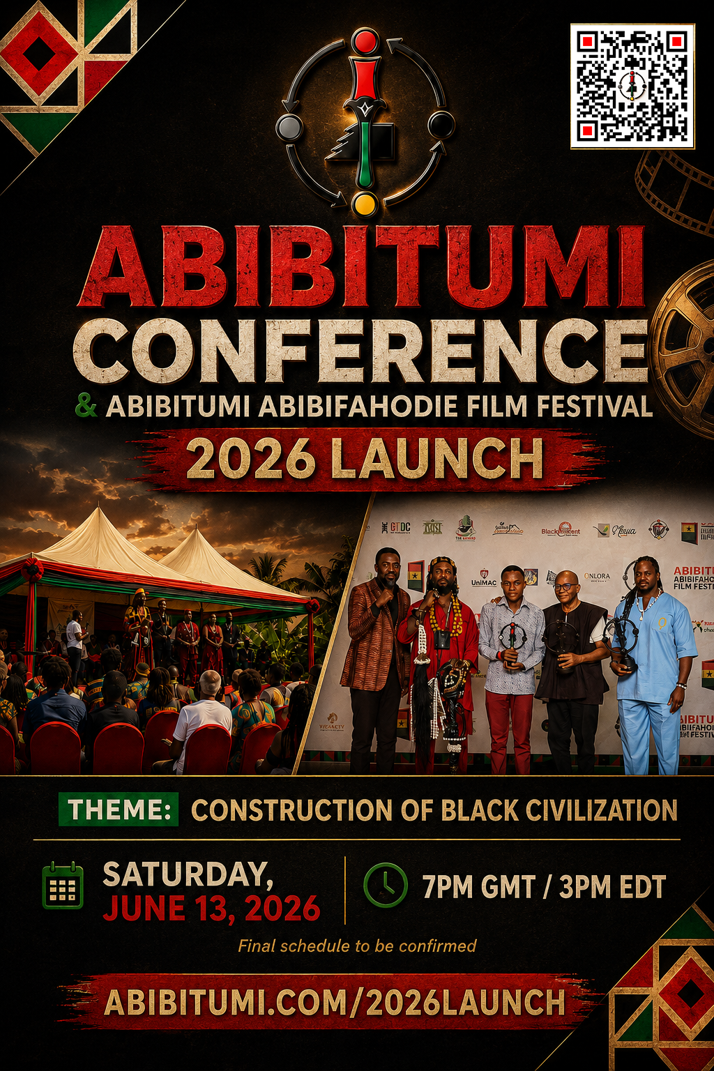 Abibitumi Conference and Film Festival 2026 Launch flyer