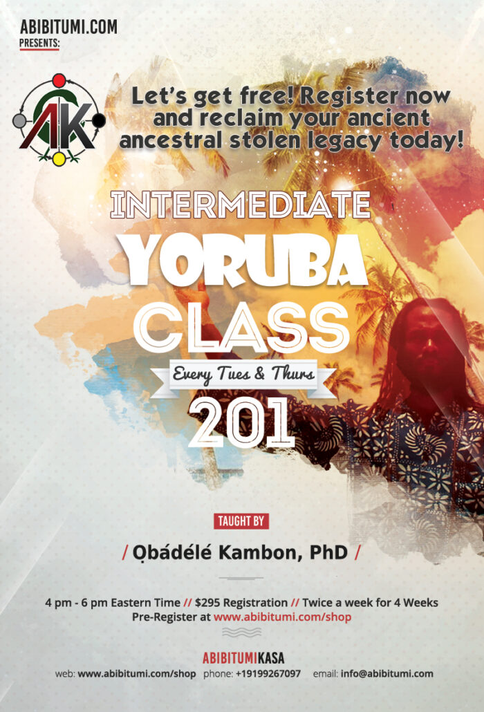 Yoruba 201 Intermediate Class Online